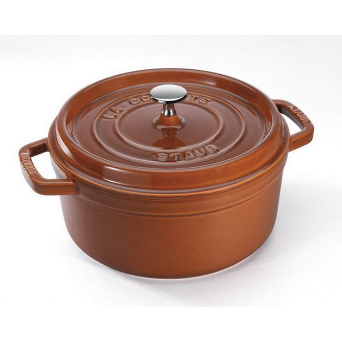 Кокот круглый 22 см, корица Staub