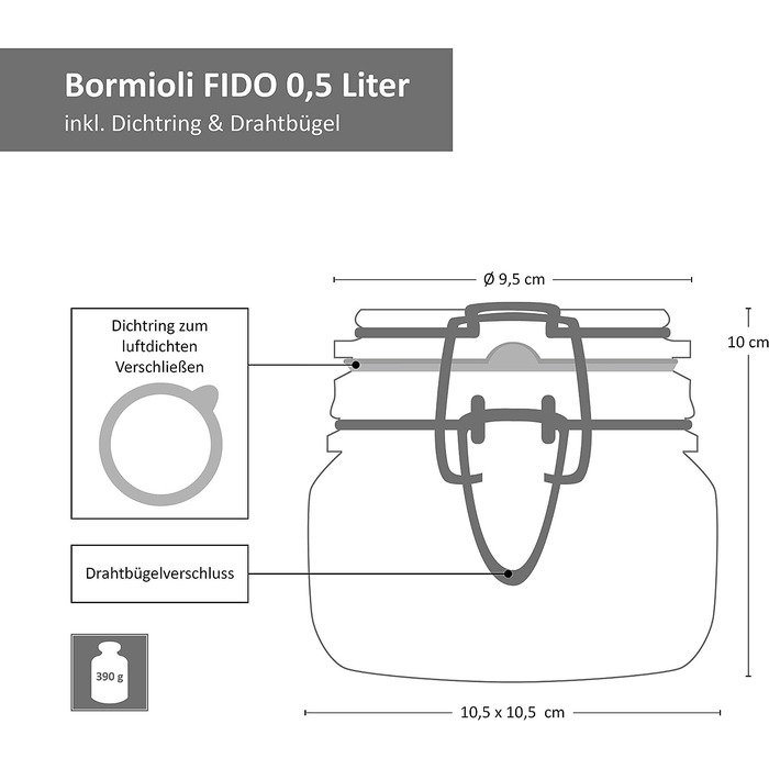 Набор баночек для специй 500 мл, 6 предметов Bormioli Rocco