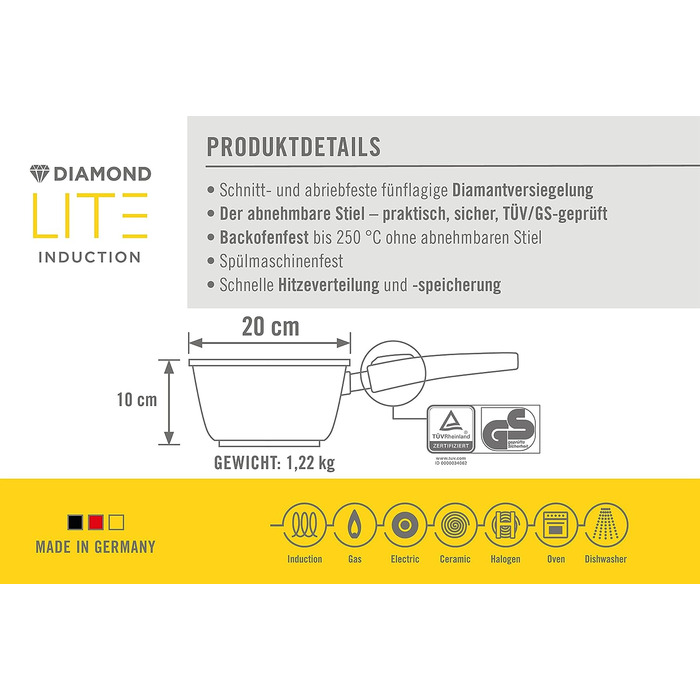 Набор кастрюль 4 предмета Diamond Lite Woll