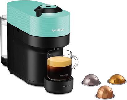 Капсульная кофемашина 1500 Вт, мятно-зеленая Nespresso Vertuo Pop ‎XN9204 Krups