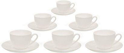 Набор кофейных чашек и блюдей из фарфора Buchensee Fine Bone China на 6 персон, 210 мл 