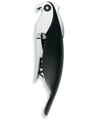 Штопор 2,5x13x3 см черный Parrot Alessi