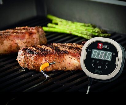 Термометр для мяса Weber 7221 iGrill 2 Bluetooth, держатель iGrill, черный