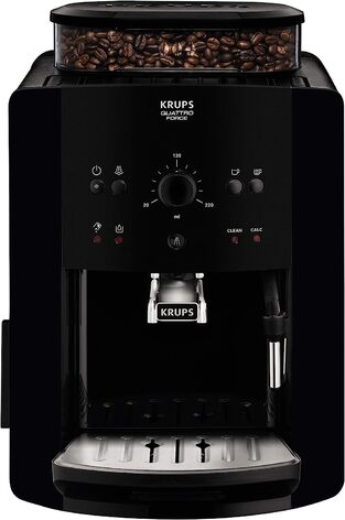 Кофемашина на 2 чашки 1450 Вт, с кофемолкой, черная Arabica Picto Quattro Force EA8110 Krups