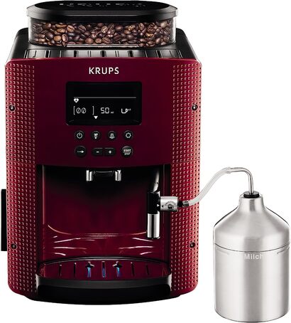 Кофемашина на 2 чашки 1450 Вт, с кофемолкой, красная Espresseria EA816570 Krups