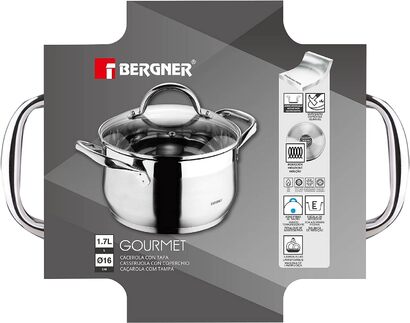 Кастрюля с крышкой 1,7 л Bergner