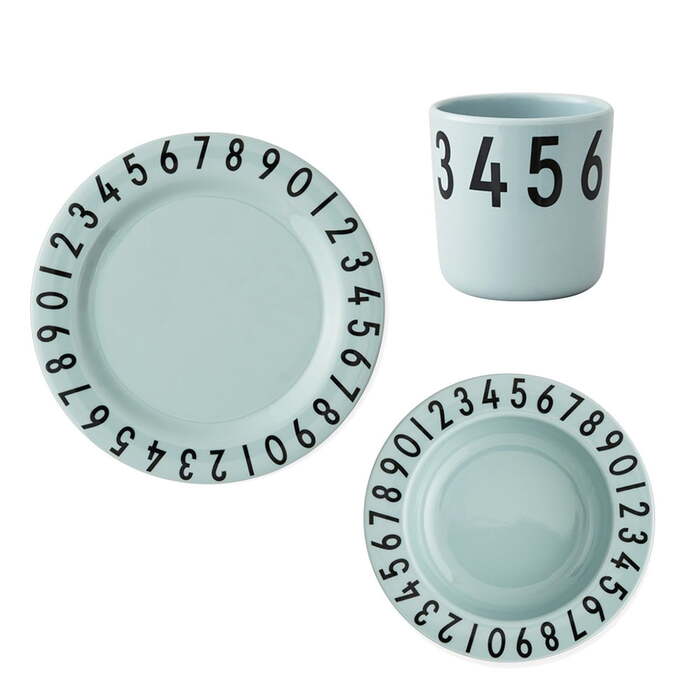 Детский набор розовый Melamingeschirr-Set The Numbers Design Letters