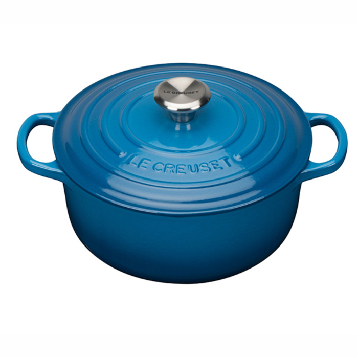 Кастрюля / жаровня с крышкой 20 см, синий Le Creuset