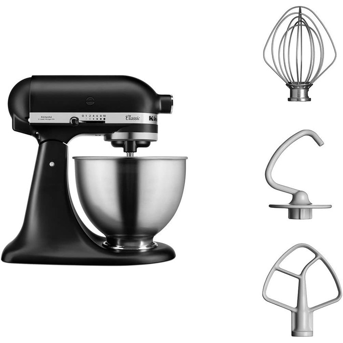 Кухонный комбайн 4.3 л, 275 Вт, 10 скоростей, черный Classic 5K45SSEBM KitchenAid