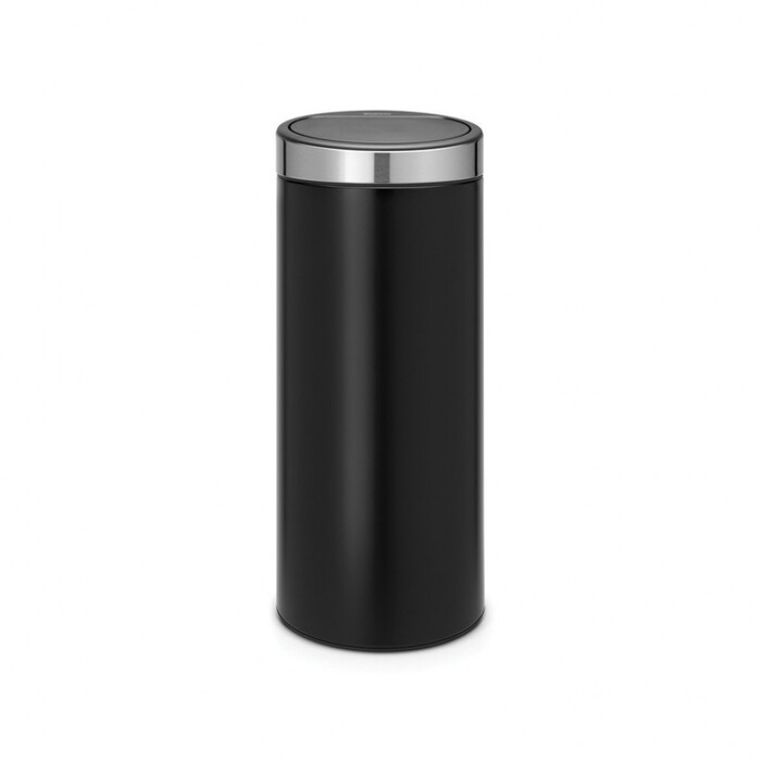 Мусорный бак 30 л черный матовый стальная крышка Touch Bin Brabantia