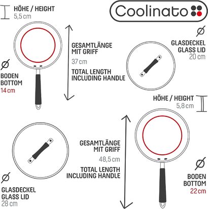 Набор сковород с крышками 20 см, 28 см, 2 предмета Coolinato
