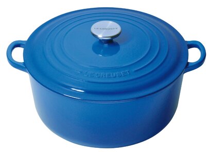 Кастрюля / жаровня 26 см, синий марлесь Le Creuset