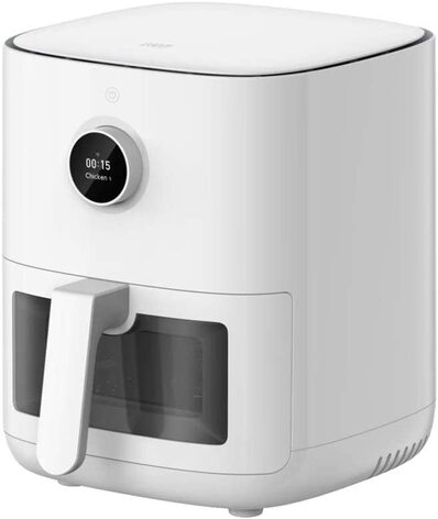 Фритюрница Mi Smart Air Fryer Pro обемом 4 л, 4 литра, 1600 Вт, 100 рецептов, прозрачное окно, Белй