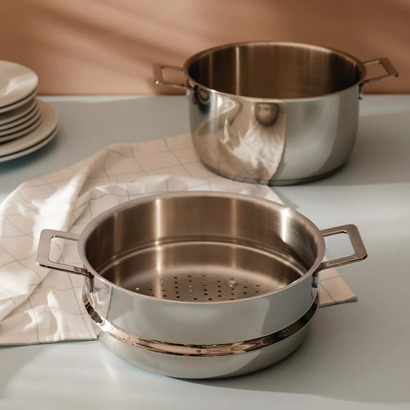 Паровая вставка 24 см металлик Pots & Pans Alessi