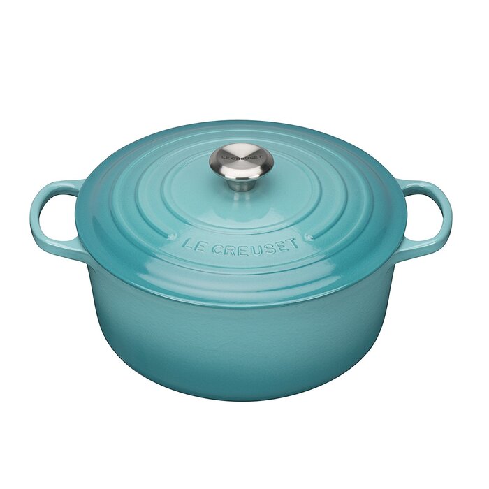 Кастрюля / жаровня с крышкой 24 см, бирюзовый Signature Le Creuset