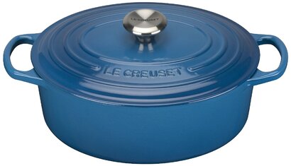 Гусятница / жаровня 29 см, синий марсель Le Creuset