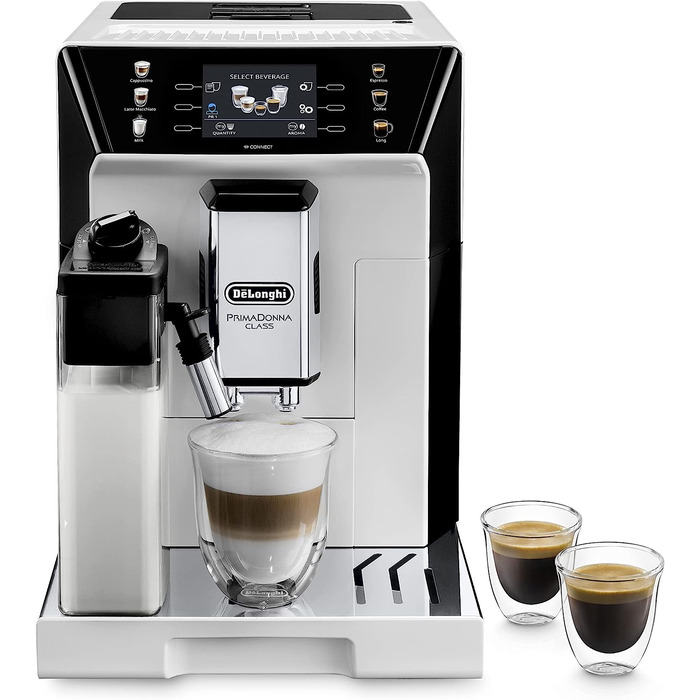 Кофемашина с системой подачи молока LatteCrema на 2 чашки, серая PrimaDonna Class De'Longhi