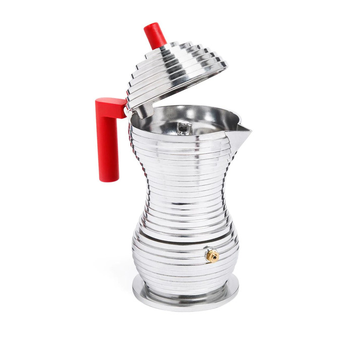 Кофеварка 150 мл металлик/красная Pulcina Alessi