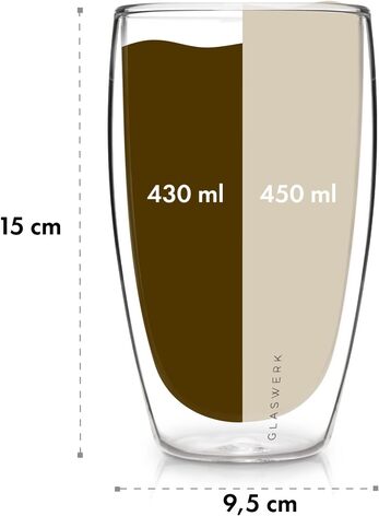 Набор чашек для кофе 450 мл, 2 предмета GLASWERK