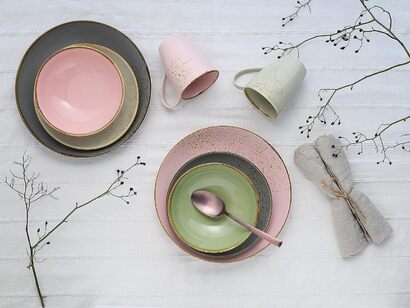 Столовый сервиз из керамогранита на 4 человека 16 предметов Nature Collection Mediterranean CreaTable