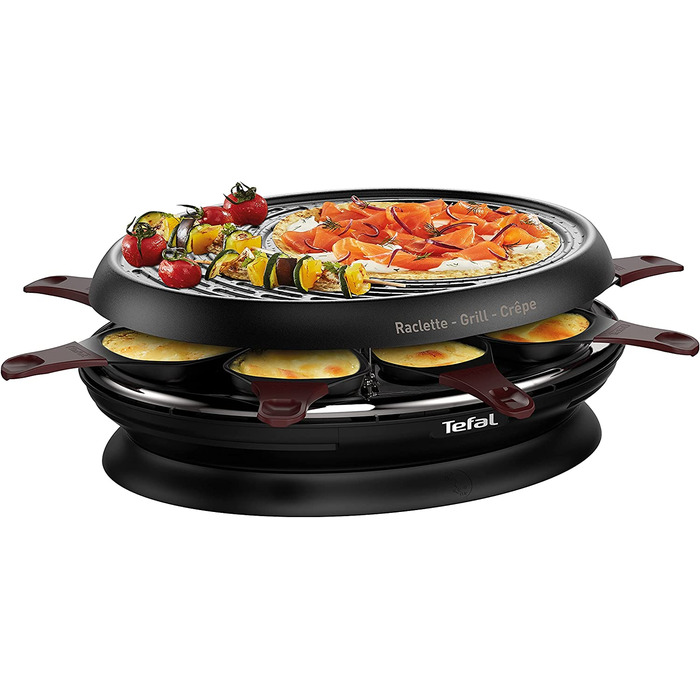 Гриль-раклетница Tefal RE3200 / 1050 Вт / на 8 человек / антипригарное покрытие / черный