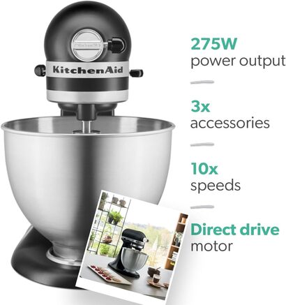 Кухонный комбайн 4.3 л, 275 Вт, 10 скоростей, черный Classic 5K45SSEBM KitchenAid