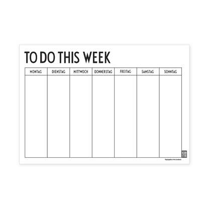 Календарь 29,7x21 см немецкий белый Weekly Planner Design Letters