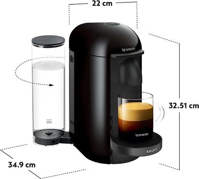 Капсульная кофемашина 230 мл, черная Nespresso Vertuo XN9038 Krups