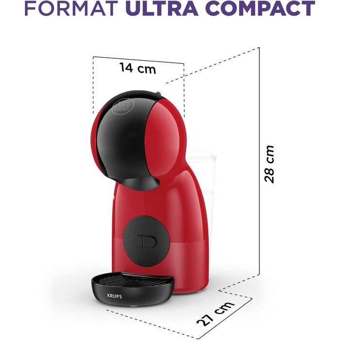 Капсульная кофемашина 0.8 л 1500 Вт, красная Nescafé Dolce Gusto Piccolo XS KP1A3510 Krups