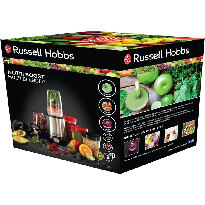 Многофункциональный настольный миксер Russell Hobbs 23180-56 NutriBoost / 700 Вт / 5 контейнеров (3 больших, 2 маленьких) 