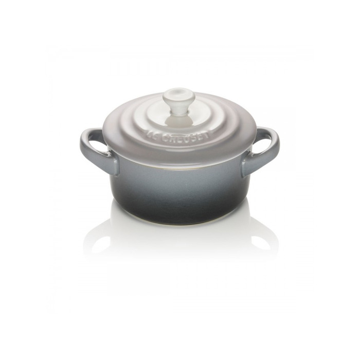 Мини-кокотница с крышкой 10 см, серая Ombré Le Creuset