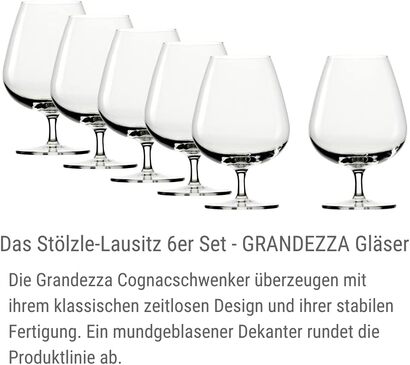 Набор бокалов для коньяка 6 шт. 610 мл, Grandezza Stölzle Lausitz 