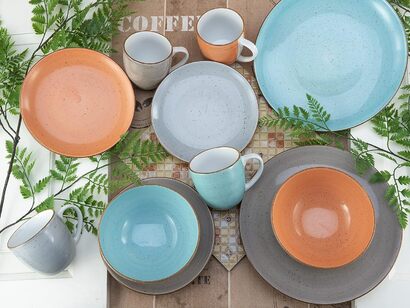 Столовый сервиз фарфоровый на 4 человека 16 предметов, разноцветный Vintage Nature series CreaTable