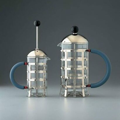 Френч-пресс 10х24,2х10 см металлик/синий Press filter coffee maker Alessi