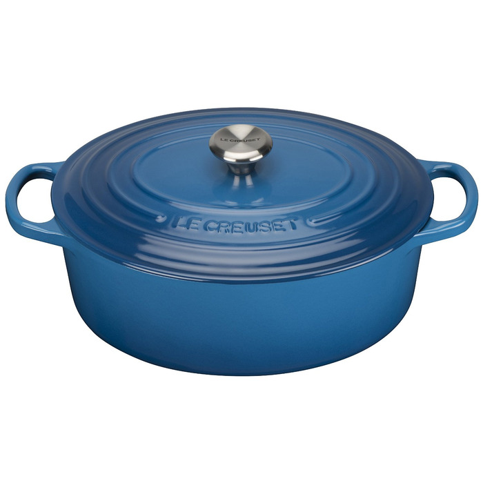 Гусятница / жаровня 27 см, синий марсель Le Creuset