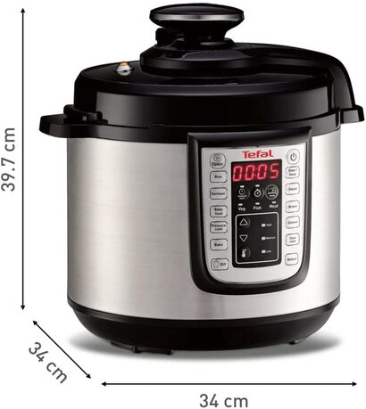 Мультиварка Tefal CY505E / 1200 Вт / 6 л / 25 программ / книга рецептов / нержавеющая сталь 