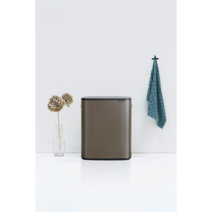 Мусорный бак 2х30 л платиновый Bo Touch Bin Brabantia