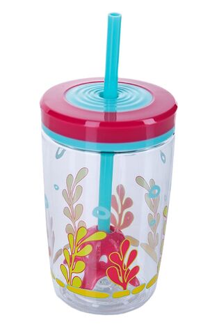 Стакан детский с трубочкой розовый 0,47 л Floating Straw Tumbler Contigo