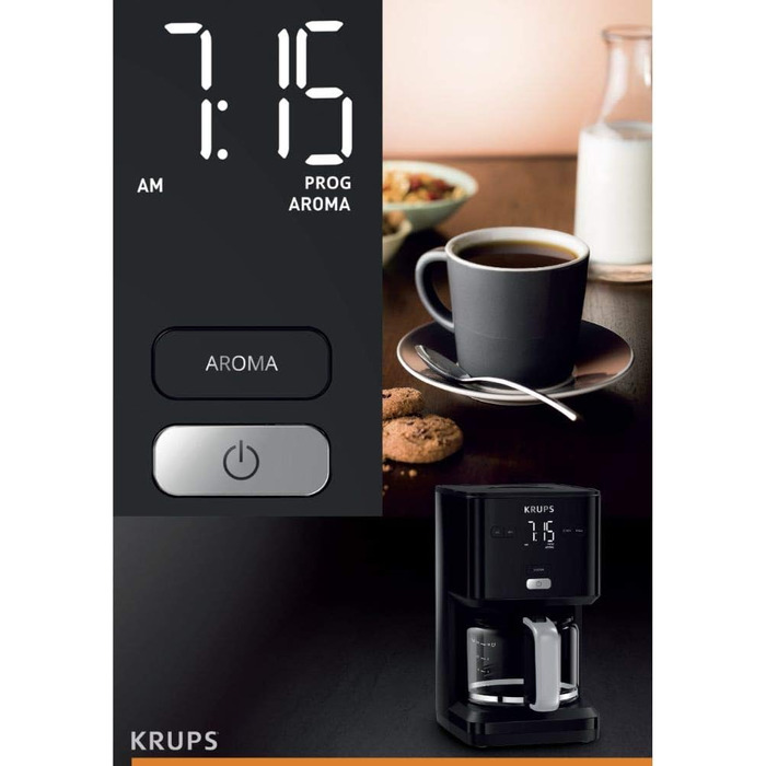 Кофеварка 1.25 л 1000 Вт KM6008 Smart'n Light Krups