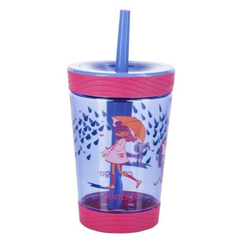 Стакан детский с трубочкой синий 0,42 л Spill Proof Tumbler Contigo