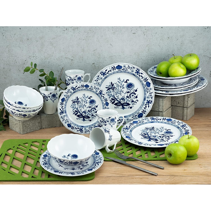 Столовый сервиз из фарфора на 4 человека 16 предметов Zwebel Pattern Series CreaTable