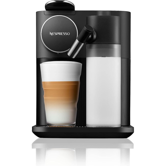 Кофемашина 1400 Вт с насадкой для вспенивания молока, черная Nespresso Gran Lattissima De'Longhi