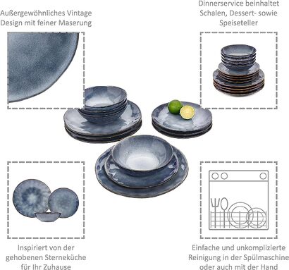 Столовый сервиз из керамогранита на 4 персоны, 12 предметов Darwin Sänger
