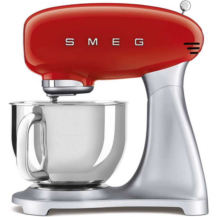 Кухонный комбайн Smeg SMF02RDEU / 800 Вт / 4.8 л / нержавеющая сталь / красный