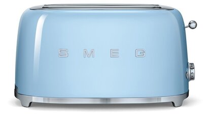 Тостер на 4 ломтика, голубой, Smeg