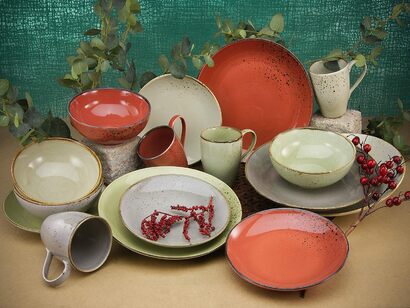 Набор глубоких тарелок из керамогранита 11.5 см, 6 предметов Nature Collection 21989 Terracotta CreaTable