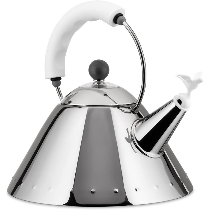 Чайник со свистком 22х22,5х23 см белый Kettle Alessi