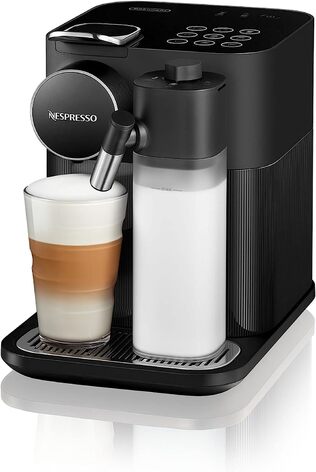 Кофемашина 1400 Вт с насадкой для вспенивания молока, черная Nespresso Gran Lattissima De'Longhi