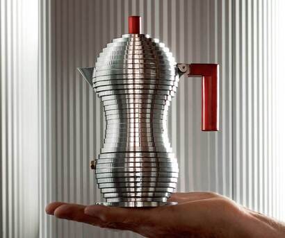 Кофеварка 300 мл металлик/красная Pulcina Alessi