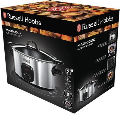 Мультиварка Russell Hobbs / 200 Вт / 6 л / 3 настройки температуры / нержавеющая сталь / черный